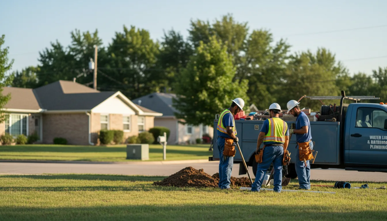 Residential water line and bathroom plumbing service in Newark, TX